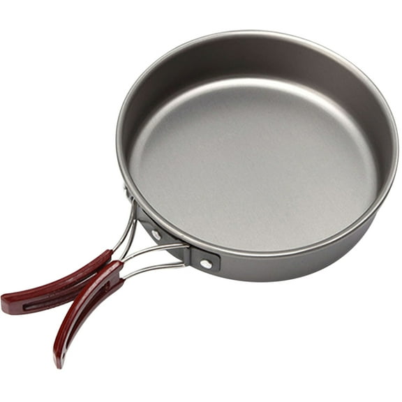 Tineasur Wear Resistant Aluminum Alloy Frying Pan Multi Function Reusable Outdoor Camping Skillet