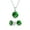 Green, variant on Womens Traditional Bridal Necklace Set with CZ Gemstone Earrings in Sterling Silver
