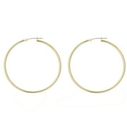 MAULI JEWELS Stunning 14K Yellow Gold Hoop Earrings for Women, 50 MM Diameter
