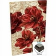 thumbnail image 2 of Flower Bunch on Textured Damask Pattern Painting Red & Tan, Framed Canvas Art by Pied Piper Creative, 2 of 3