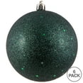 thumbnail image 3 of Vickerman 4" Midnight Green Sequin Ball Ornament, 6 per Bag, 3 of 6