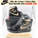 thumbnail image 1 of N I-K-E A i r-Jor-dan 1 Retro High Black Metallic Gold 2020 555088-032 Men's Size, 1 of 6