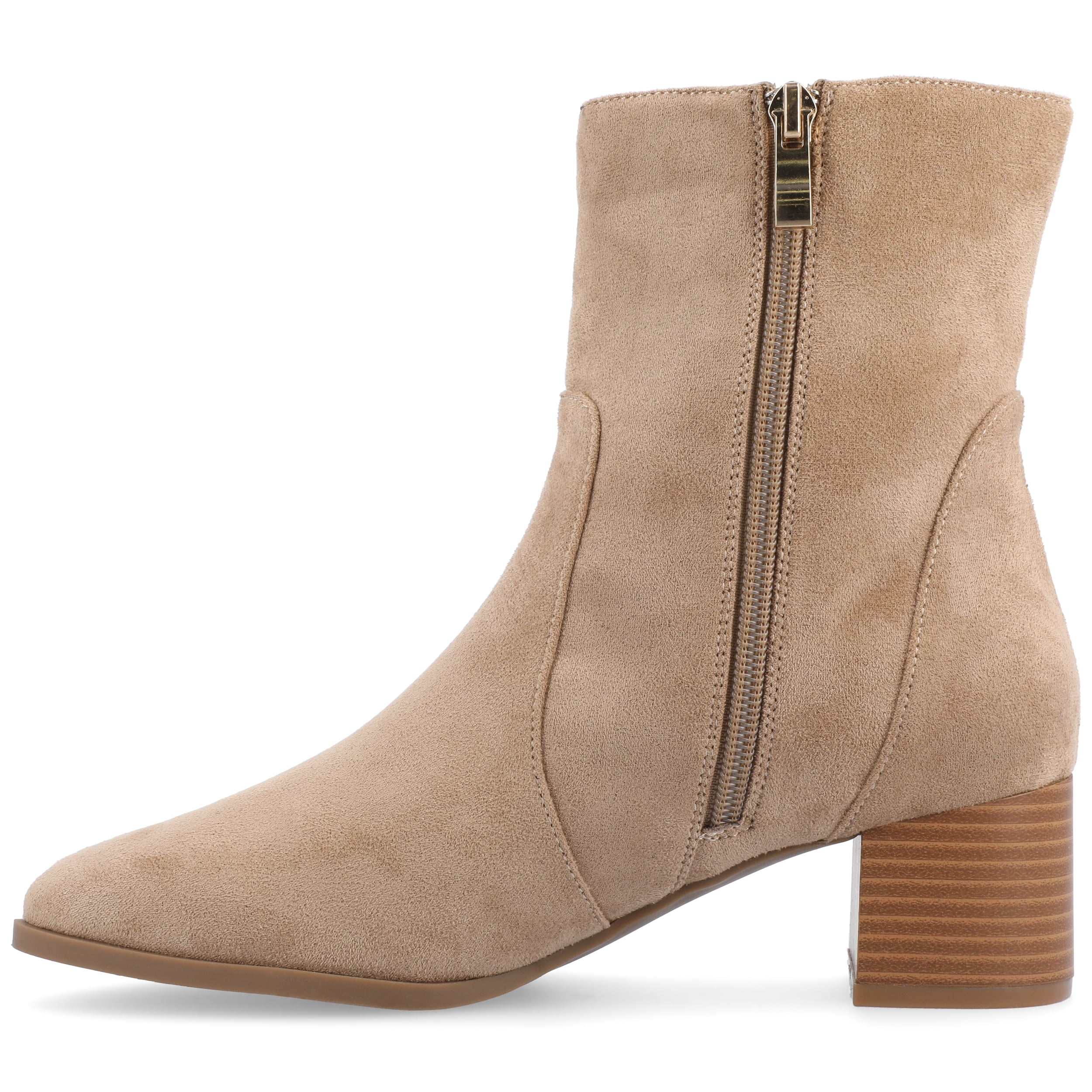 Journee Womens Hayven Stacked Block Heel Almond Toe Booties, Widths Available