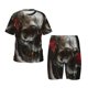 thumbnail image 1 of Fotbe Realistic Rose Skull Pijama Estampada de 2 Piezas para Niños – Ropa de Dormir de Manga Corta Cómoda para Niños y Niñas, Camiseta y Shorts de Algodón-XX-Large, 1 of 6