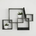 thumbnail image 3 of Danya B Espresso Intersecting Cube Shelves, 3 of 6