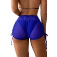 thumbnail image 2 of Mialoley Women Short Pants, Casual Party Street Beach Sunscreen See Through Drawstring High Waist Loose Shorts, 2 of 3