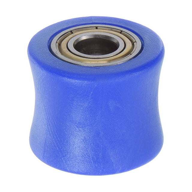Unique Bargains 10mm Chain Roller Pulley Tensioner Wheel Guide Concave Type for Bike Sliding Door Blue