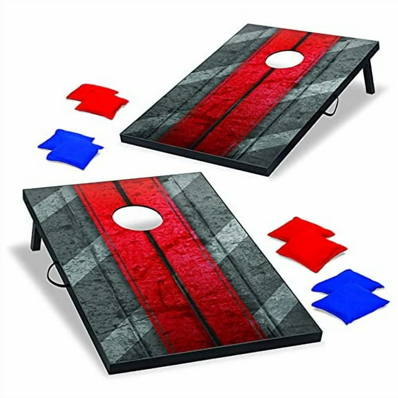 Backyard Champs Cornhole Outdoor Game: 2 Portable MDF Cornhole Boards and 8 Bean Bags, 2 x 3 Foot with Rope Handles – perfect for Backyard, Beach, Park, Tailgates, Outdoors and Indoors