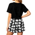 thumbnail image 3 of CONZONE Halloween Pajamas for Women Set Short Sleeve Crew Neck Cute Ghost Graphic Tops Shorts Pjs 2 Piece Spooky Season Sleepwear, 3 of 6