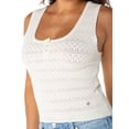 thumbnail image 3 of Celebrity Pink Women's Pointelle Henley Tank Top, Sizes XS-XXXL, 3 of 6