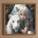 thumbnail image 3 of Pintura de diamante 5D DIY taladro redondo completo niña y bestia decoración arte artesanía 30x30cm, 3 of 9