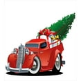 thumbnail image 3 of Christmas Duvet Cover Set, Vintage American Truck with Large Xmas Tree and Gift Boxes Pickup Retro Vehicle, Decorative 3 Piece Bedding Set with 2 Pillow Shams, Queen Size, Green White, by Ambesonne, 3 of 3