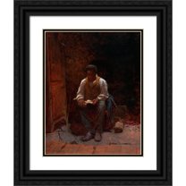 Eastman Johnson 12x14 Black Ornate Wood Framed Double Matted Museum Art Print Titled: The Lord is My Shepherd (1863)