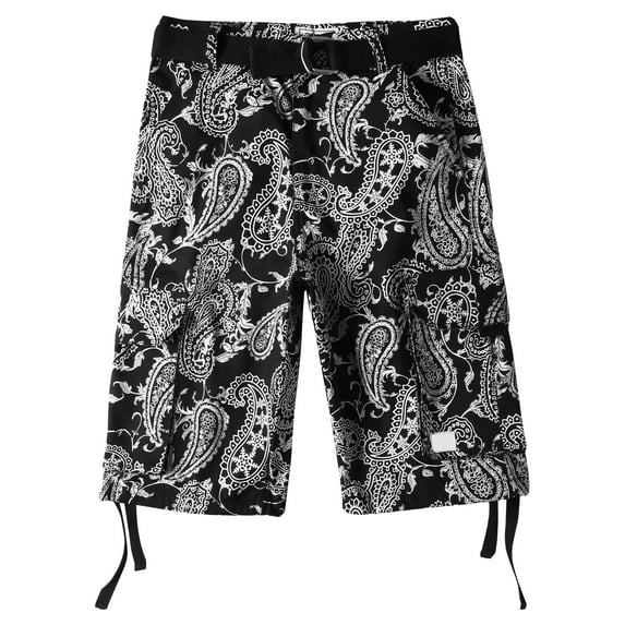 Ma Croix Mens Heavyweight Twill Paisley Cargo Big and Tall Shorts