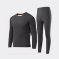 thumbnail image 4 of Thermal Underwear for Men 2 Piece Set - Fleece Lined Undershirt and Long Johns Base Layer Cold Weather Gear Warm Clothes Compression Underwear ,Winter Thick Clothing, 4 of 8
