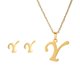 thumbnail image 1 of Collar de acero inoxidable con inicial del alfabeto A-Z para mujer, conjunto de pendientes con 26 letras en inglés, joyería personalizada, regalo, 1 of 4
