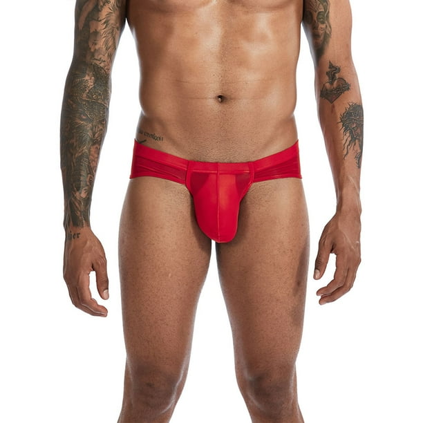 MAWCLOS MAWCLOS Mens Sexy Ice Silk Bulge Pouch Underwear No Ride Up