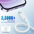 thumbnail image 4 of APFEN USB C to L Cable 2Pack 6FT Fast Charger Cord Compatible with iPhone 14/13/12/11（White）, 4 of 7