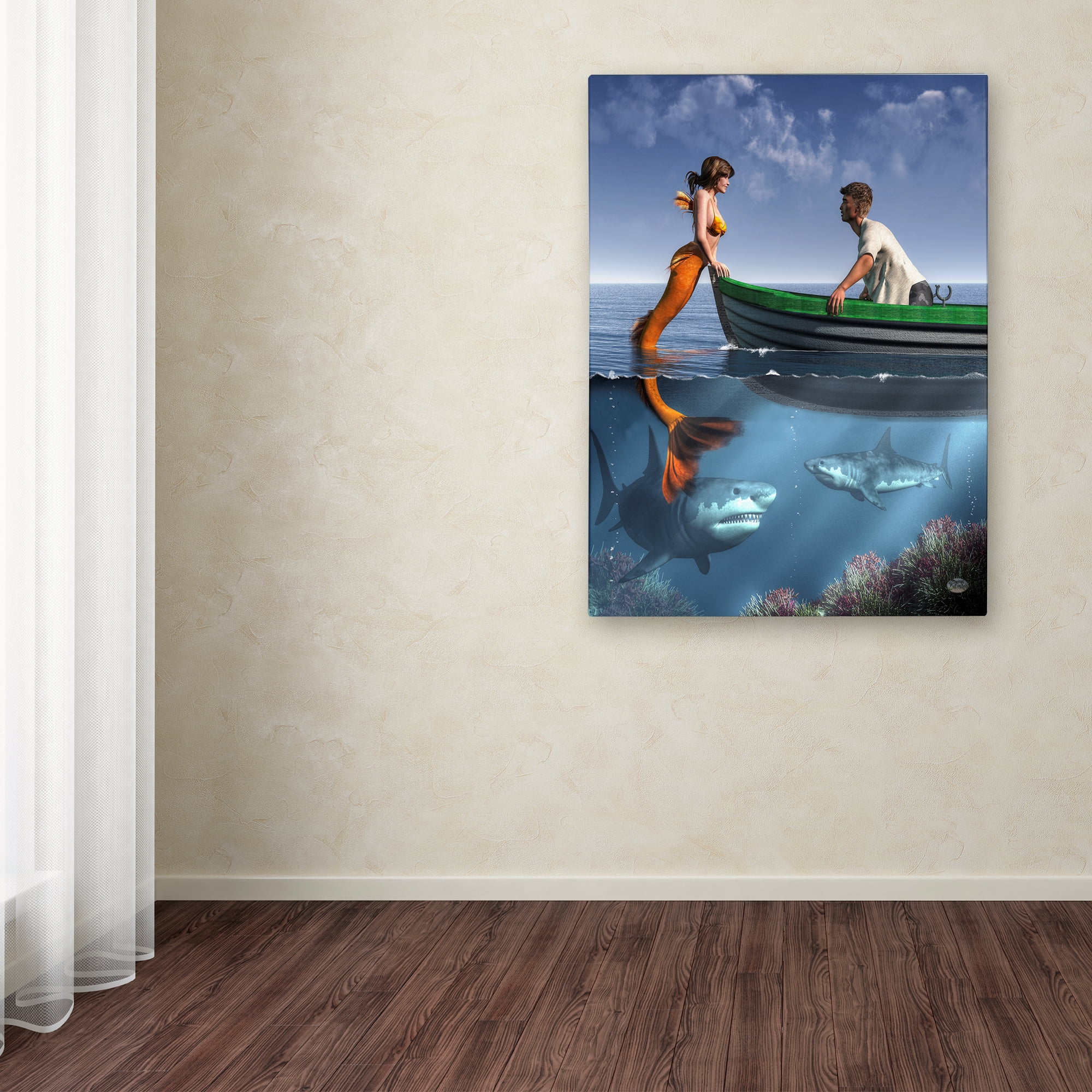 Daniel Eskridge 'A Mermaid And Her Pets' Canvas Art