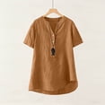 thumbnail image 6 of Ashirexll Womens Casual Tops, Casual Loose Solid Color V-Neck Short Sleeve T Shirts, 6 of 7