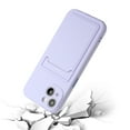thumbnail image 3 of Allytech Case Compatible with iPhone 13, [Card Holder] [Soft TPU] [Ultra Slim & Lightweight] Shockproof Anti-Fingerprint Case for iPhone 13 - Purple, 3 of 7