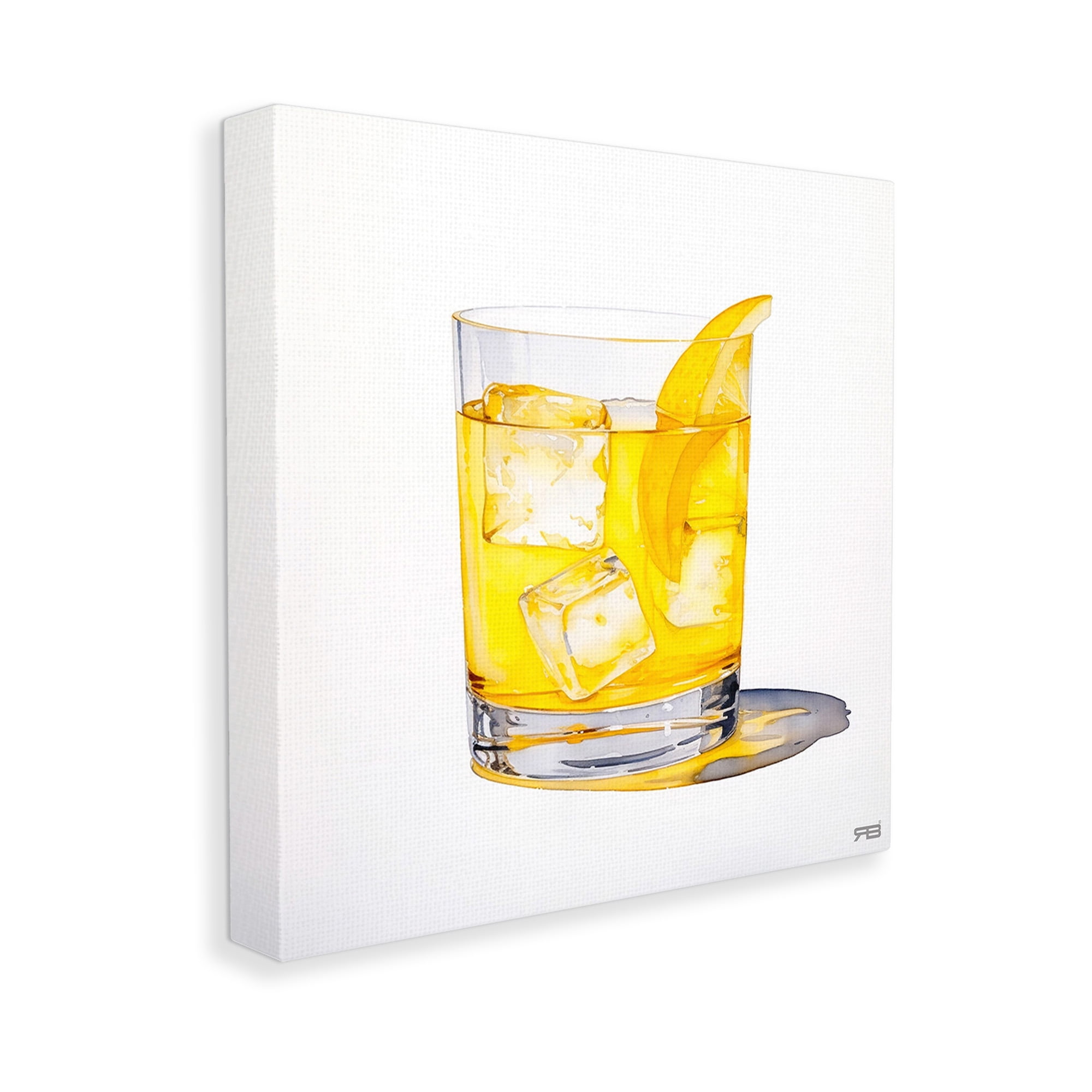 Stupell Industries Liquor with Citrus Peel Food & Beverage Painting Gallery Wrapped Canvas Art Print Wall Art, 30 x 30
