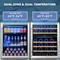 thumbnail image 3 of Yeego 48" Wine Cooler and Beverage Refrigerator - 2×24'' Wine Cooler Side by Side - Dual Zone Under Counter Fridge, Hold 140 Cans and 46 Bottles, 3 of 10