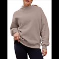 thumbnail image 1 of Sudaderas de Gran Tamaño para Mujer, Jersey de Cuello Alto, Sudaderas con Capucha de Larga, Tops, Conjuntos de Moda de Otoño, Ropa. Color Café XL, 1 of 8