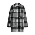 thumbnail image 4 of Tqyyweavej Women's Flannel Shirt Jacket Shacket Long Sleeve Button Down Collared Casual Tops Plaid Jacket Shirt with Pocket, 4 of 8