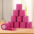 thumbnail image 5 of 40 Rolls Self Adhesive Bandage Wrap, 2 Inch x 5 Yards Elastic Self Athletic Tape,Pink Adherent Wraps,Breathable Stretch Bandage Wrap Sports for Sprain,Sports,Pets,Wrist,Ankle(Pink), 5 of 7