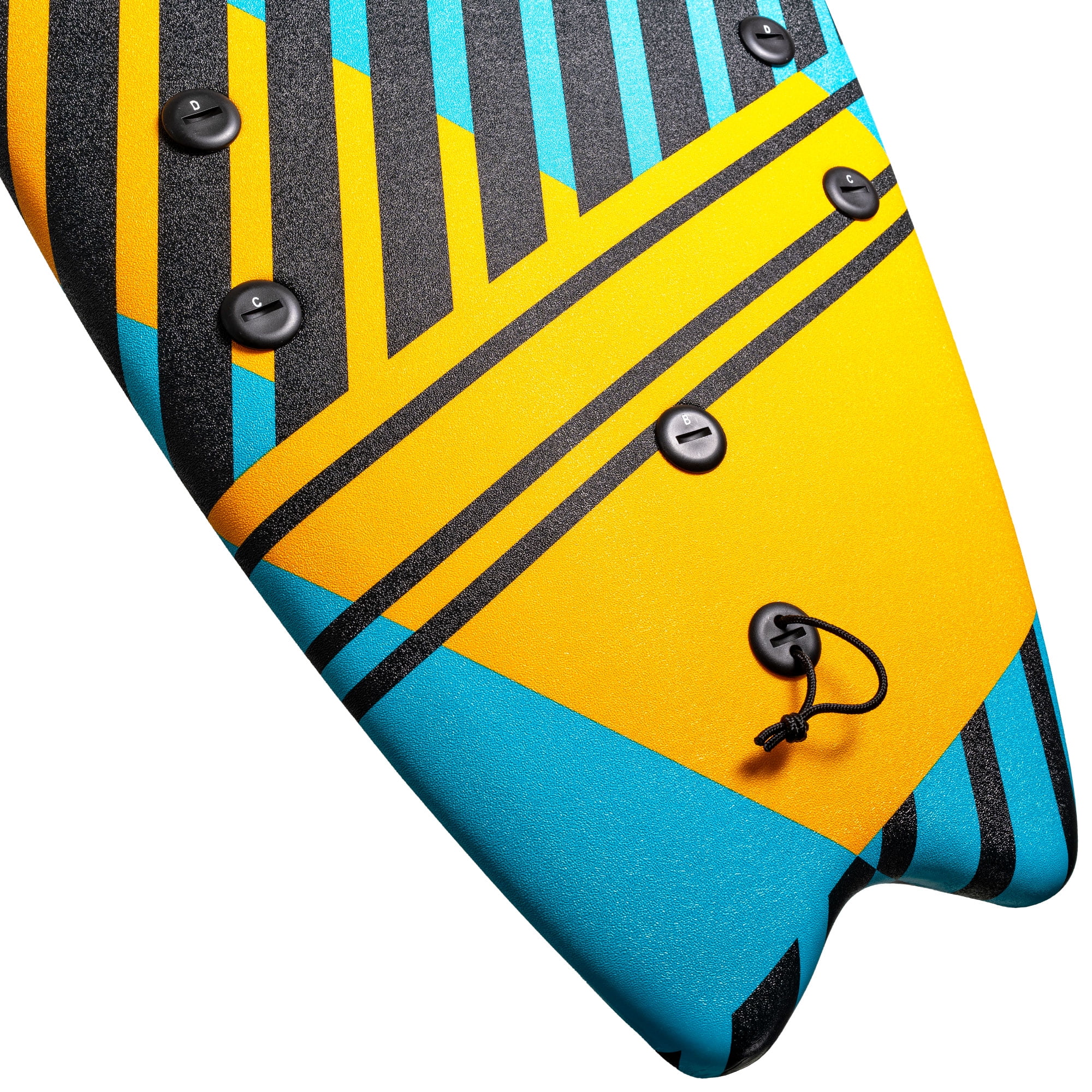 Bloo Tide 6ft Swallow Tail Surfboard foam Linez Orange Blue