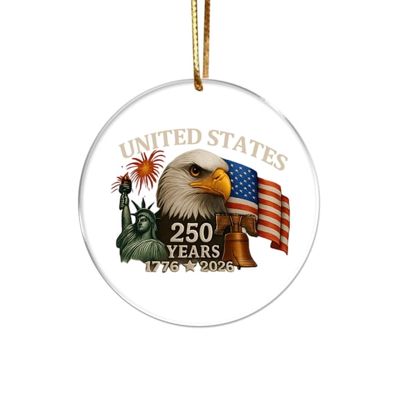 250th Anniversary Of The United States Commemorative Decorative Pendant Sign 250th Thematic Design Patriotic Symbols Detailed Craftsmanship Ideal Gift for Family and Friends