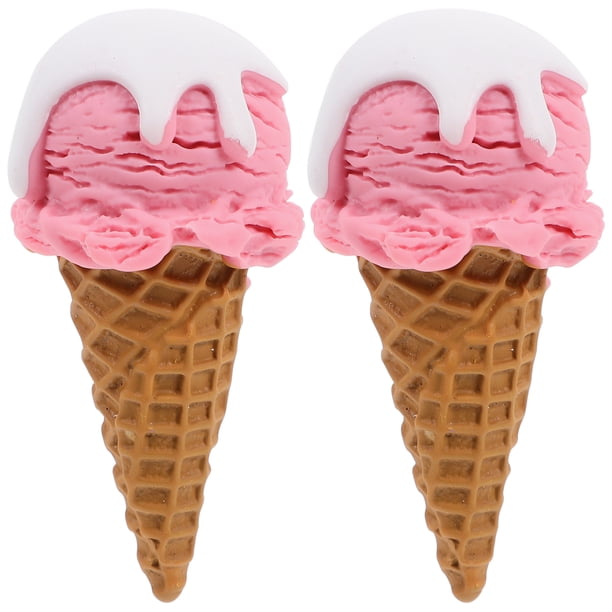 ColoMX 2 uds., decoración de cono de helado realista, simulación de helado, accesorio multifunción, modelo de postre falso, comida falsa de imitación, postre Artificial