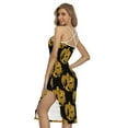thumbnail image 2 of Black And Gold Dragon Pattern Printed Cross Back Cami Dress, Dragons Fashion Summer Maxi Sexy Casual Dress For Women, 2 of 4