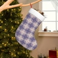 thumbnail image 2 of Cauagu Purple Floral Gingham Check Plaid for Christmas Stockings,1-Pack Large Xmas Stocking Holiday and Farmhouse Stocking Fit for Christmas Holiday Party Decoration(17.7*11 Inch), 2 of 7