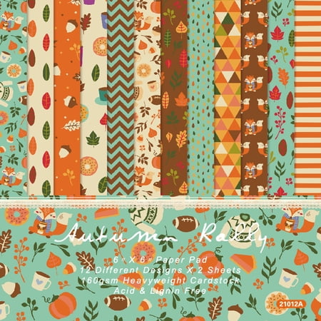 Scrapbook Paper Vintage Cardstock Origami Paper Crafts Journaling Supplies for Aesthetic Photo Album Card Making 6 x 6 Inch 24 Sheets