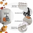 thumbnail image 5 of Shower Curtain 36"W x 78"L Thanksgiving Hand-painted Pumpkins Wood Grain Fabric Shower Curtains Set with Hooks Water Repellent Bathroom Curtains Machine Washable Bathroom Accessories, 5 of 6
