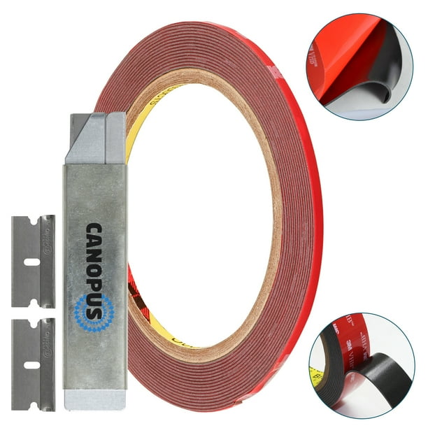 Canopus Double Sided Tape 5952 Heavy Duty Mounting Tape Strong Bond Weatherproof Seal Strip For Automotive Mounting Picture And Photo Frame Poster Decor 0 125in X 15ft Black Made In Usa