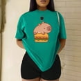 thumbnail image 3 of Playera Blusa De Capybara Con Una Hamburguesa Capibara Color Verde Talla Chica Marca Emil SaEs, 3 of 4