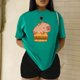 thumbnail image 3 of Playera Blusa De Capybara Con Una Hamburguesa Capibara Color Verde Talla Chica Marca Emil SaEs, 3 of 4