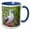 Blue/White, variant on 3drose, Ecuador, Galapagos, Darwin Bay Beach, Red-footed Booby Perching., 11oz Two-tone Yellow Mug