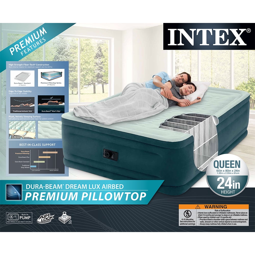 intex premium pillow top full