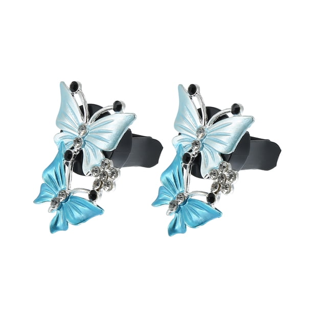 Coche Aire Acondicionado Mariposa Forma Clips Salida Ventilación Azul 2uds