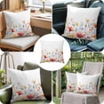 thumbnail image 6 of Pastoral Wild Flowers Throw Pillow Cover Farmhouse Floral Leaves Plants Cotton Linen Cushion Cover Throw Pillow Case with Invisible Zipper for Couch Sofa Bed Chair Car 20x20 Inch, 6 of 9