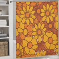 thumbnail image 3 of Retro 70S Orange Floral Shower Curtain for Bathroom, Polyester Cloth Shower Curtain with Hooks, Modern Shower Curtain, Art Deco Shower Curtain, 72x72 inch Shower Curtain, 12 Hooks, 3 of 5