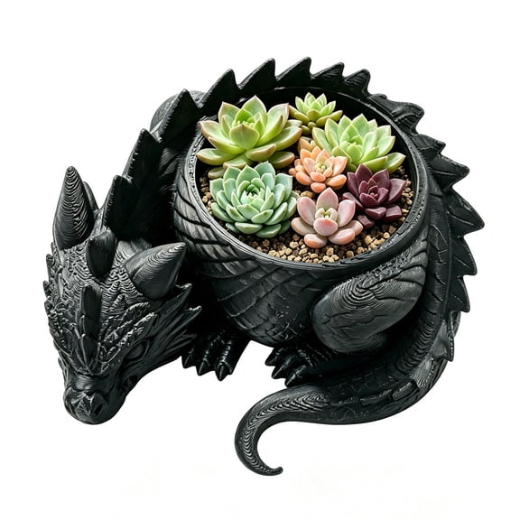 Fantasy 3D Printed Dragon Flower Pot,3D Printed Desktop Decorative Ornaments,Dragon-Shaped Planter Flower Pot For Mini Succulent Plants