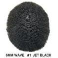 thumbnail image 2 of LYRICAL HAIR Toupee for Men All Poly Human Hair Replacement System African American Mens Toupee Hairpieces for Man Curly Hair Prosthesis for Man #1 JET BLACK 6MM CURLY WAVE, 2 of 7
