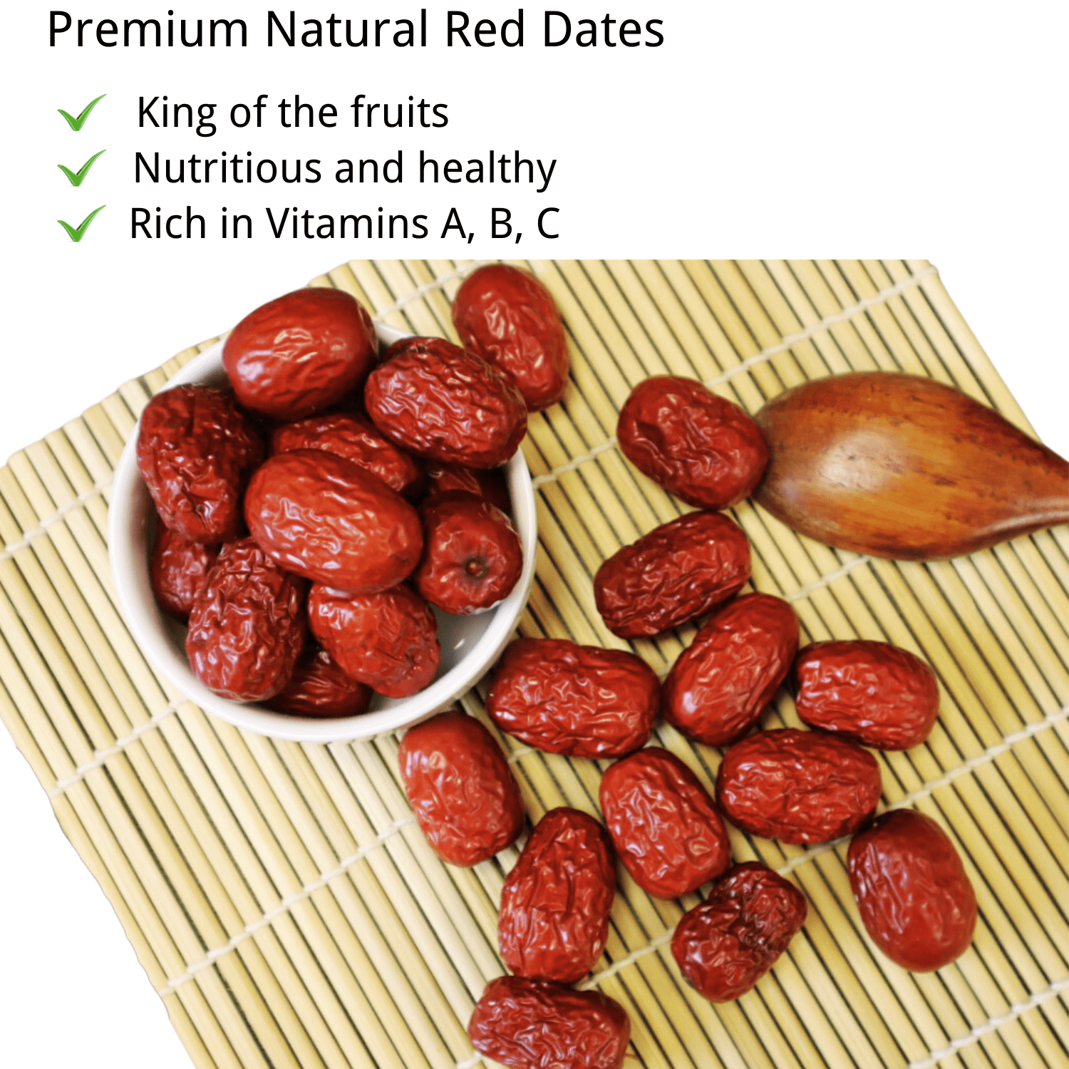 Royal Seafood USA Premium Grade Dried Red Date 1lb, Natural sweet, No added sugar, Healthy Snack