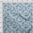 thumbnail image 3 of oneOone Polyester Lycra Medium Blue Fabric Leaves Fabric For Sewing Printed Craft Fabric By The Yard 56 Inch Wide, 3 of 6