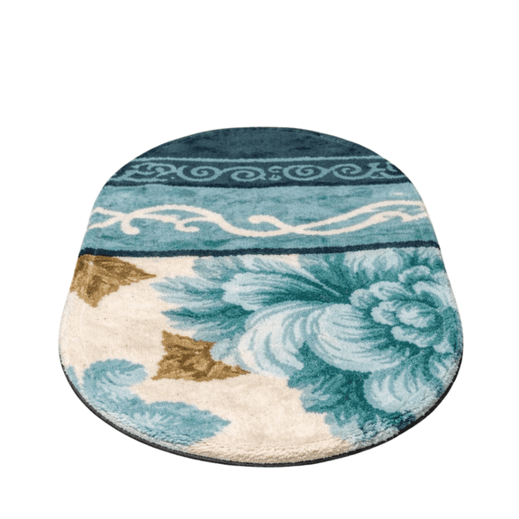 Floral Printed Round Door Mat for Home Entrance Soft Absorbent Anti Slip Floor Rug Indoor Outdoor Use